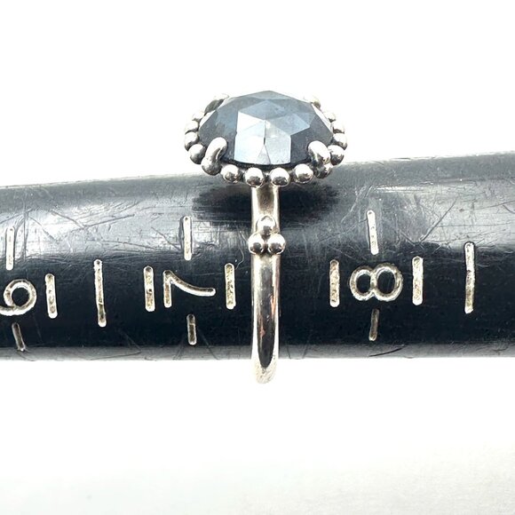 Pandora Blue Grey Stone Sterling Silver Ring Size 7.75 - Picture 4 of 6